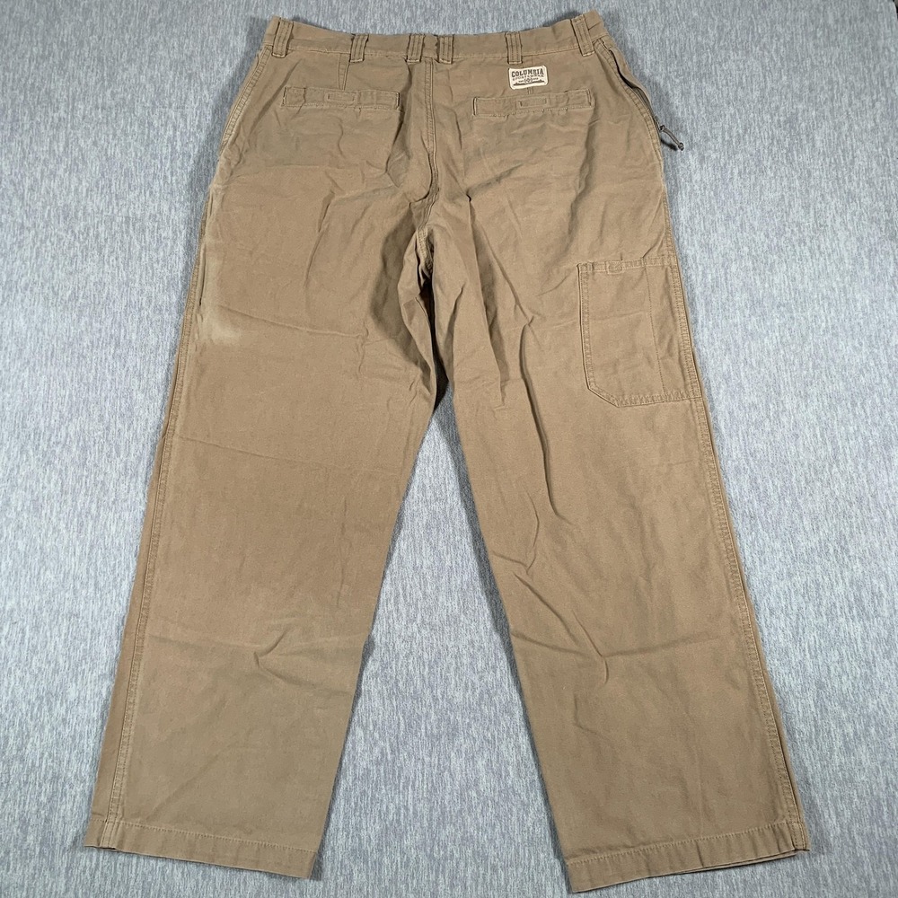 Columbia Pants Mens 36x30 Brown Cotton Canvas Utility Workwear Casual - Picture 13 of 16